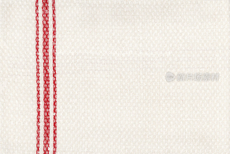 古董亚麻|白色与红色条纹